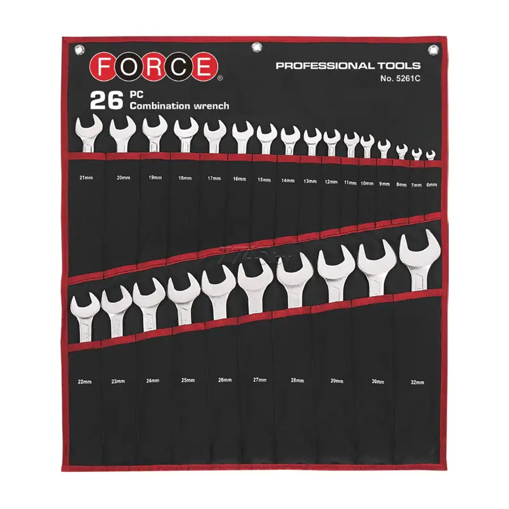Набор комбинированных гаечных ключей 26 предметов Force 5261C