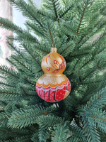 Матрешка стеклянная Любава с пасхой