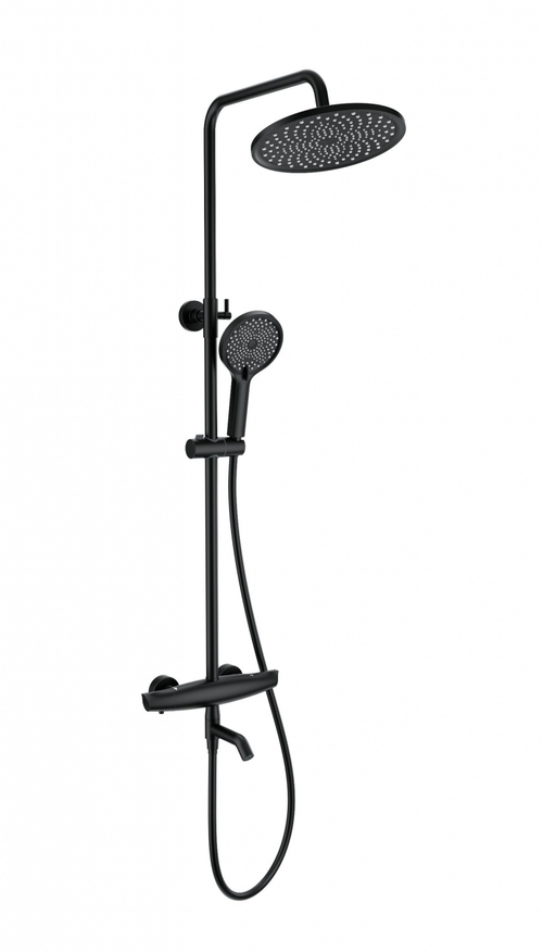 Душевая система с термостатом WONZON & WOGHAND CAPSULE, Черный матовый (WW-B3031-A2-MB)