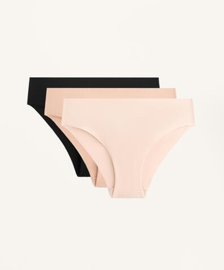 OYSHO Набор бесшовных из 3 классических трусов, черный