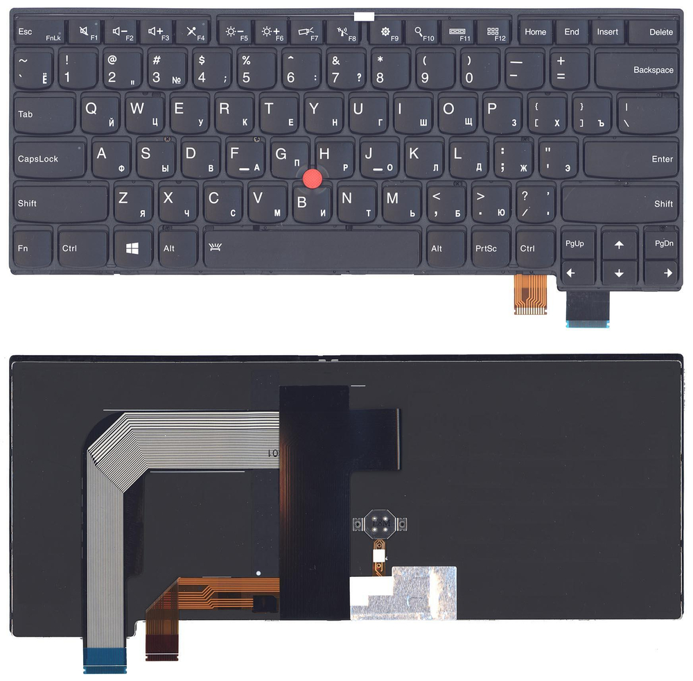 Клавиатура для ноутбука Lenovo Thinkpad T460S T470S черная с подсветкой 01YR111, 01EN705, 01EN746