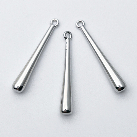 Подвеска Капля, цвет серебро (родий), размер 25*4 мм, цена за 1 шт