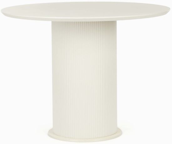 Круглый обеденный стол белого цвета Lona 100 см, ножка металл, столешница меламин