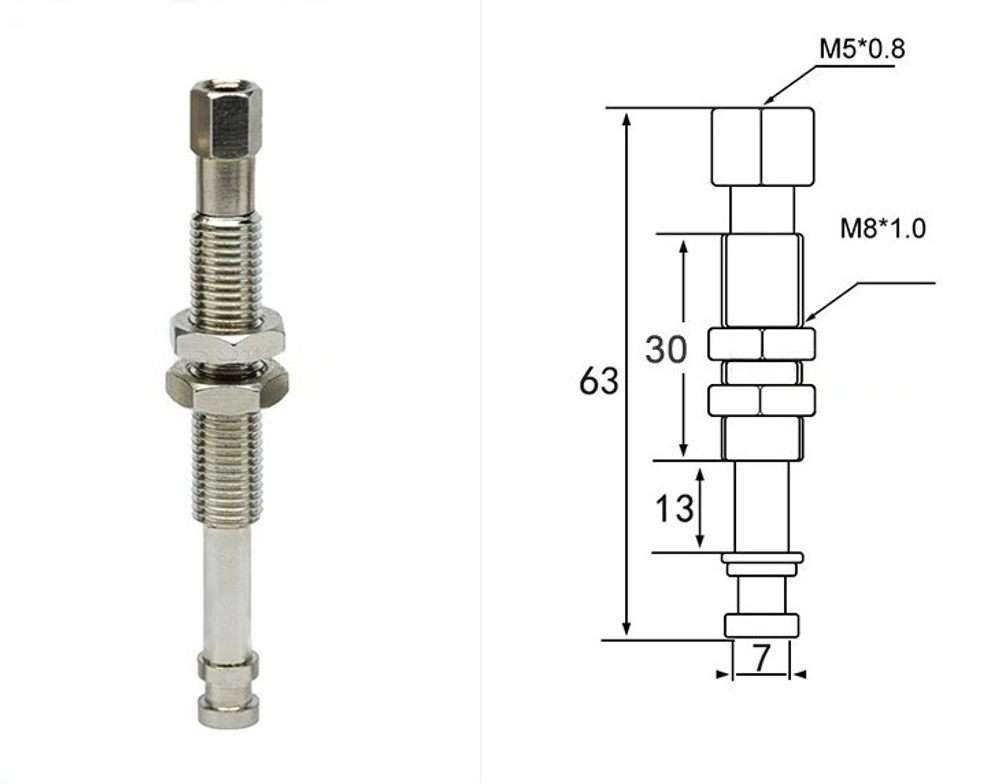 M8-l63 (flat head) can rotate metal tools
