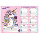 Расписание уроков А4, мелов.картон, девочки, ассорти, 4 вида, Юнландия