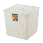 Корзина для хранения Keeplex Rattan со съемной крышкой 21л квадратная 31х31х28см белое облако