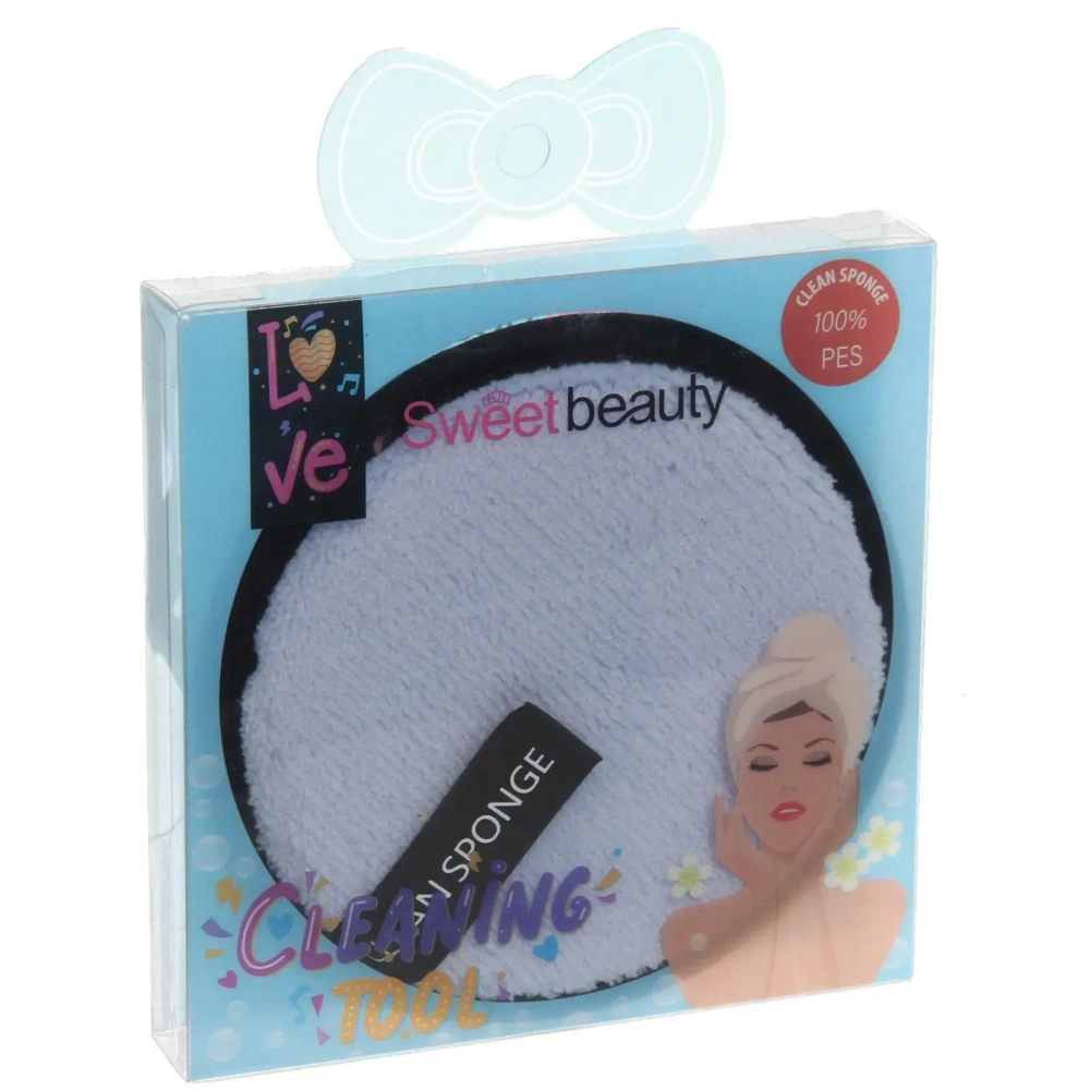 Спонж для снятия макияжа «PALVI», цвет голубой, d-10см