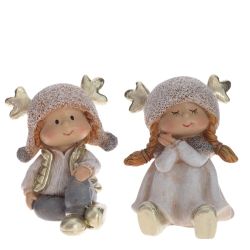 GAEM Фигурка декоративная "Мальчик/Девочка", L5,5 W6 H6,5 см, 2в.