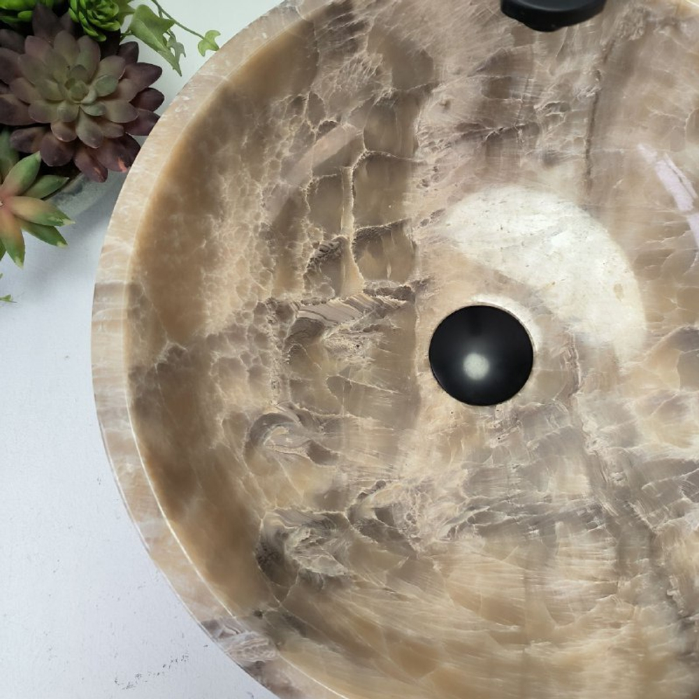 Раковина из оникса Bowl Grey TinLip BO-62969 40*40*15 44