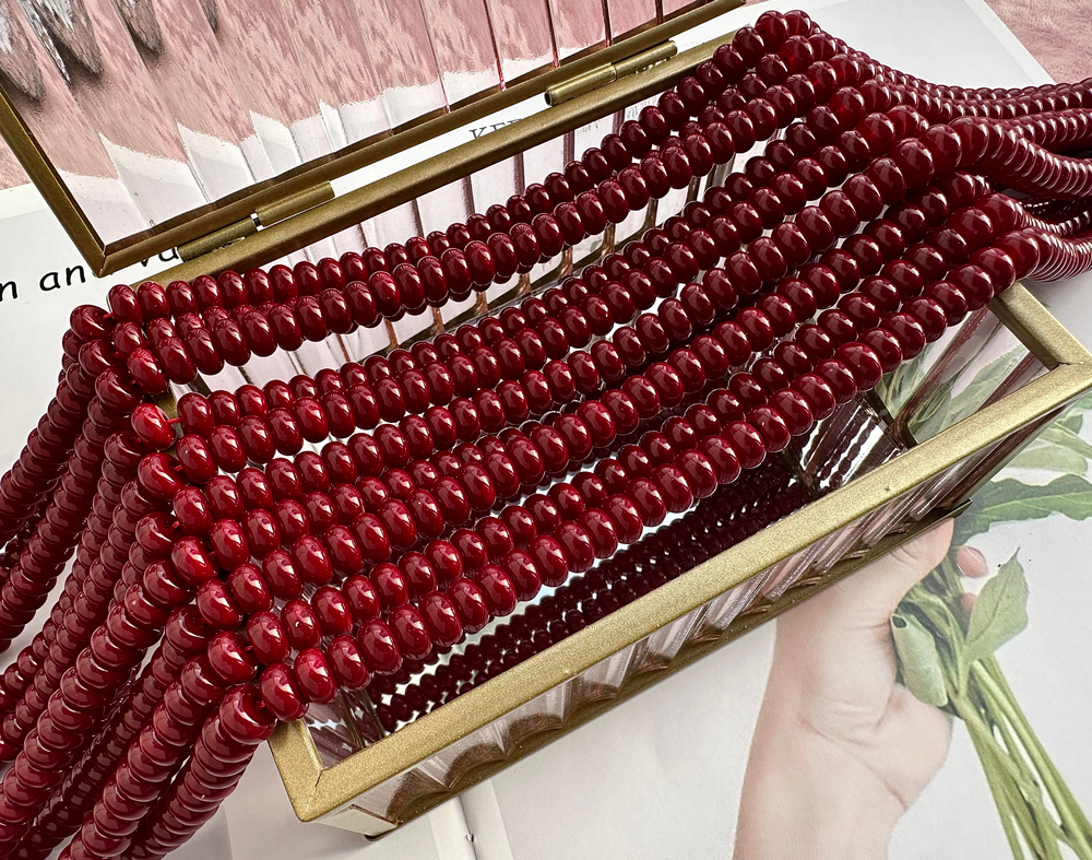 "Жемчуг" 8мм, "Майорка. Имитация", рондель (винный цвет)