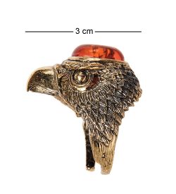 AM-2505 Кольцо «Сокол» (латунь, янтарь)