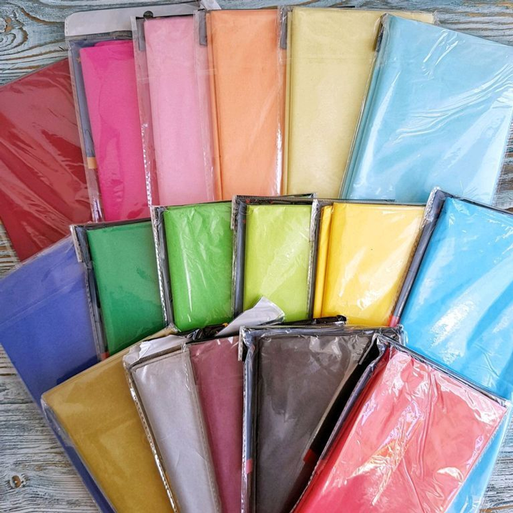 Бумага упаковочная тишью, Серебряная 50х66 см (10 листов)