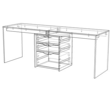 Стол  ГРАНД-ЛАВОРО / 1800*750*600/ анкор белый / ирис
