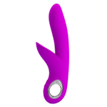 Лиловый вибратор Carol с клиторальной щеточкой - 19 см.