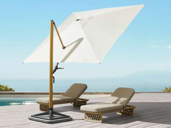 Зонт профессиональный Levia 3х3 м, тик, тортора. База и светильник в комплекте