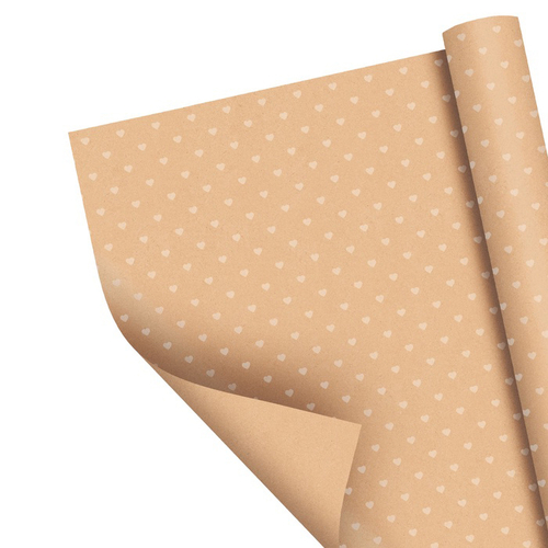 Бумага упаковочная крафтовая "сердечки"