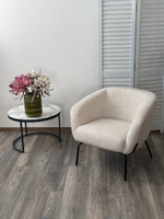 Кресло М-City DISAUR Харпер (Harper) Modica-040 Бежево-белый, ткань, Черный каркас