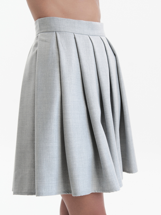 Юбка мини плиссе в сером цвете