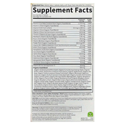 Garden of Life, Organics, мультивитамины для женщин, 120 веганских таблеток