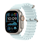 Apple Watch Ultra 2 (2024) 49mm Natural Titanium Case with Ice Blue Ocean Band