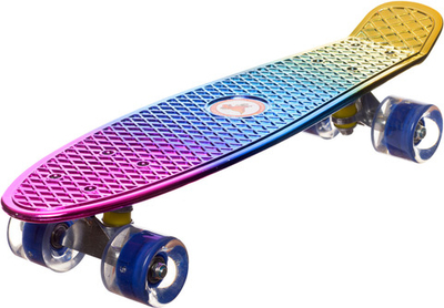 Скейт пенни-борд Igrokat Benzin-V 22" с динамической подсветкой колес