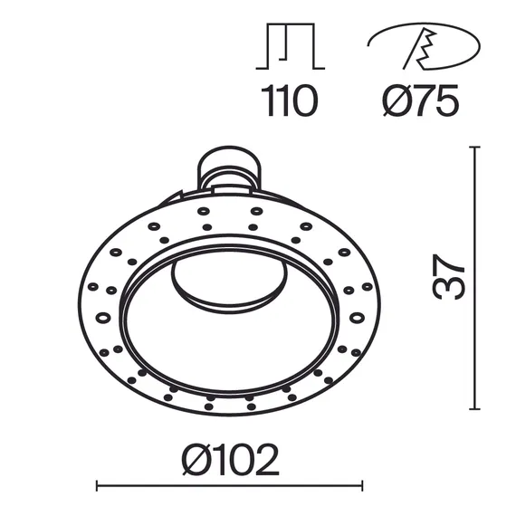 Встраиваемый светильник Пай / Share 1*GU10 10 Вт Technical dl051-u-2wmg