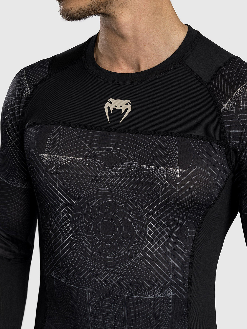 Рашгард Venum G-Fit Air Deep Black/Desert Sand L/S