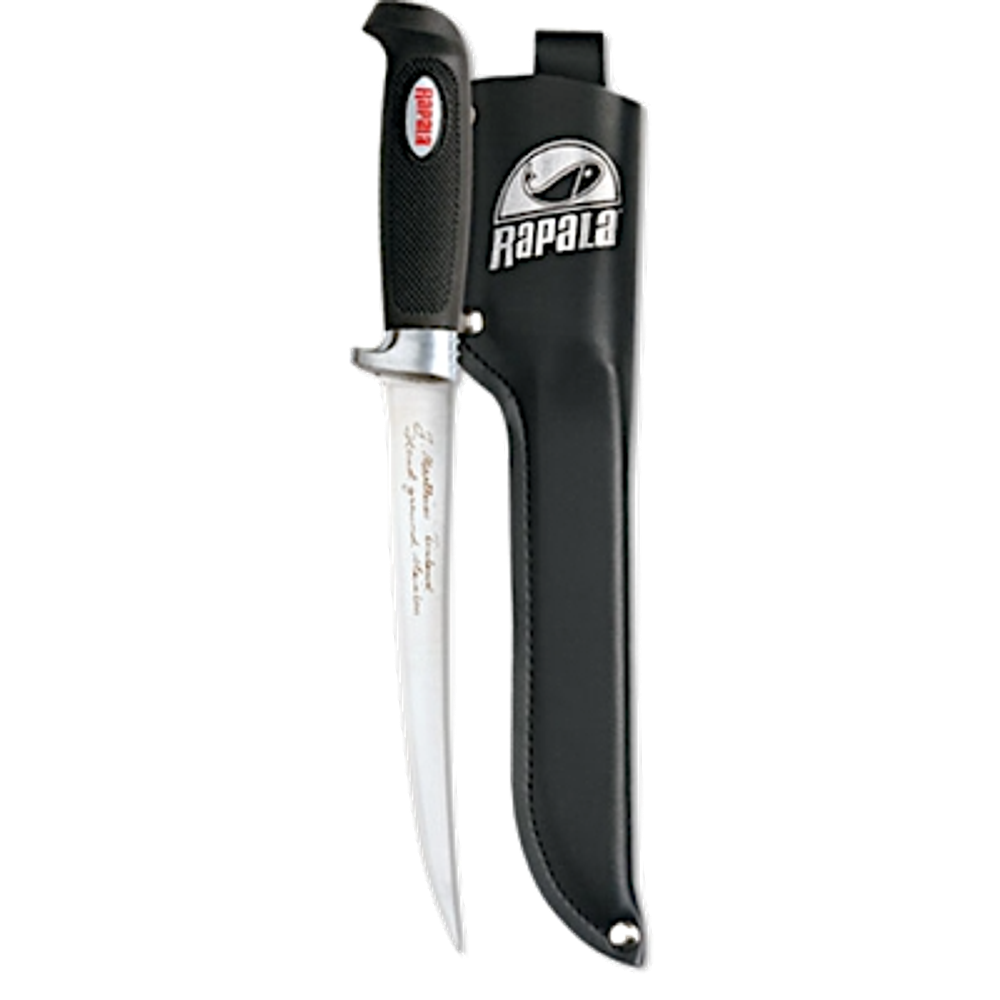Нож Rapala BP707SH1 Филейный Soft Grip 707 (лезвие 19 см, чехол) -