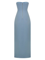 Платье макси корсетное с разрезом спереди