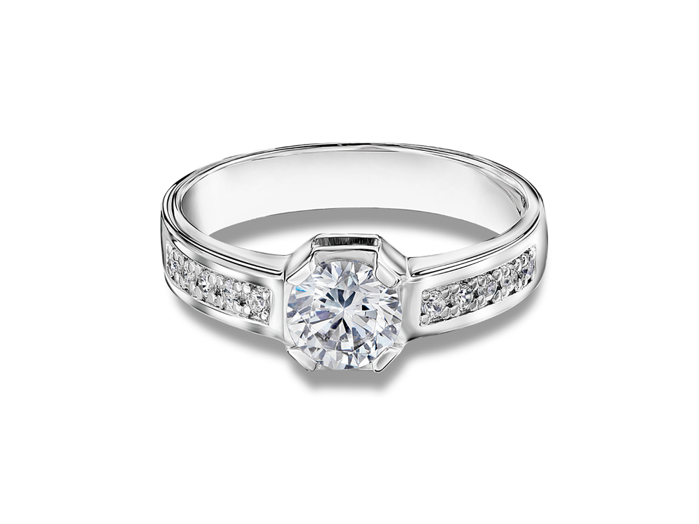 Помолвочное кольцо с бриллиантом