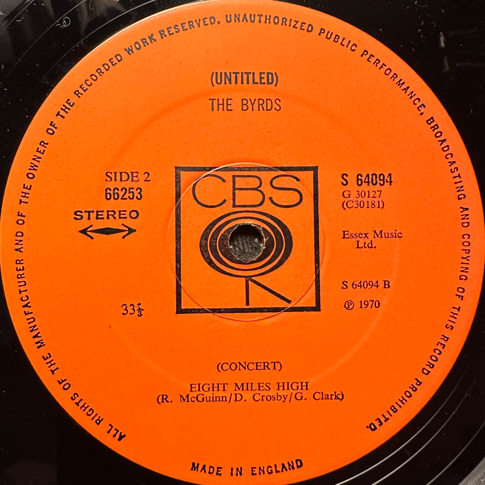 The Byrds - Untitled 2LP (Англия 1970г.)
