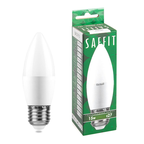 Лампа светодиодная LED SAFFIT свеча SBС3715 15W Е27 С37 4000K 1275Лм