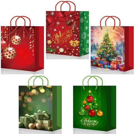 МегаМаг Пакет 722 ML25, НГ, подарочный, ламинированный, 220*310*100