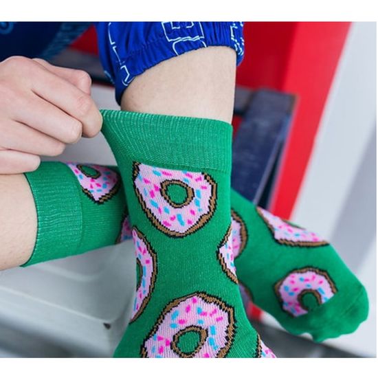 Носки "Пончик в обсыпке" р-р 36-40, (зеленый, травяной)