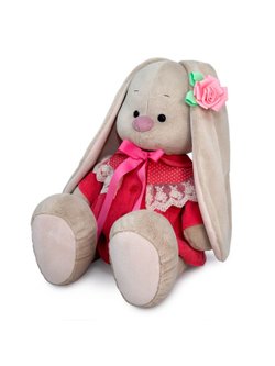 Мягкая игрушка Зайка Ми большой в коралловом пальто (34 см)