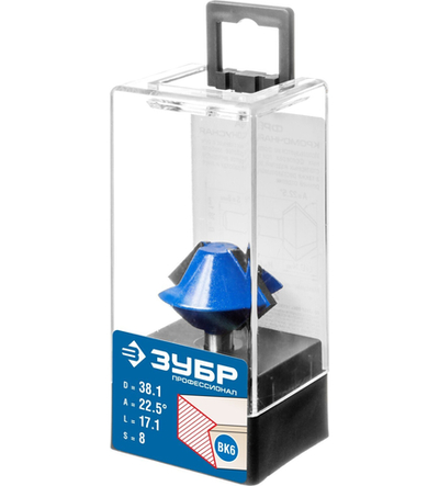 ЗУБР 38.1 x 22 мм, фреза кромочная конусная, Профессионал (28725-38.1-22)