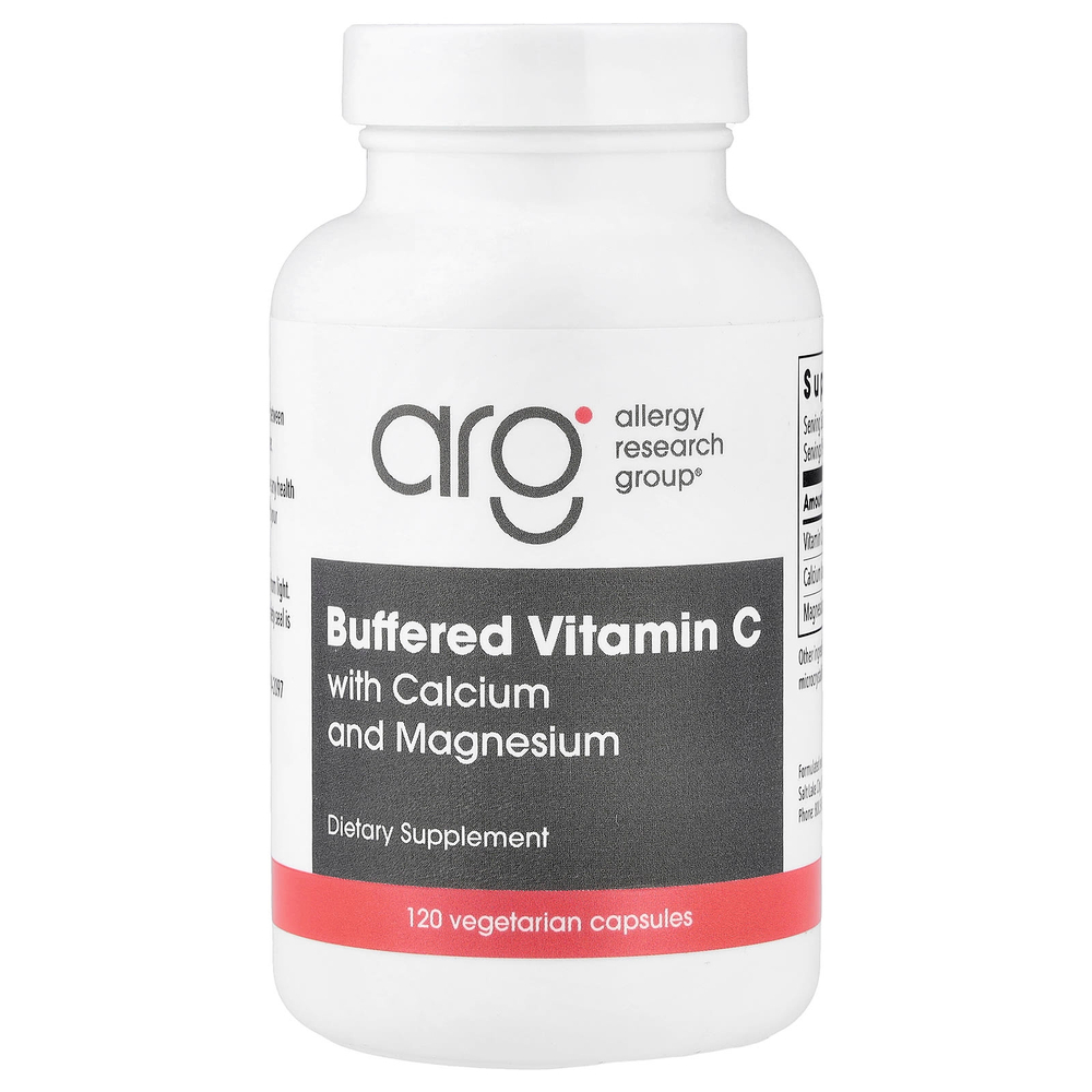 Allergy Research Group, буферизированный витамин С с кальцием и магнием, 120 вегетарианских капсул
