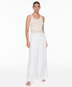 Oysho Топ на бретелях в рубчик, песочный меланж