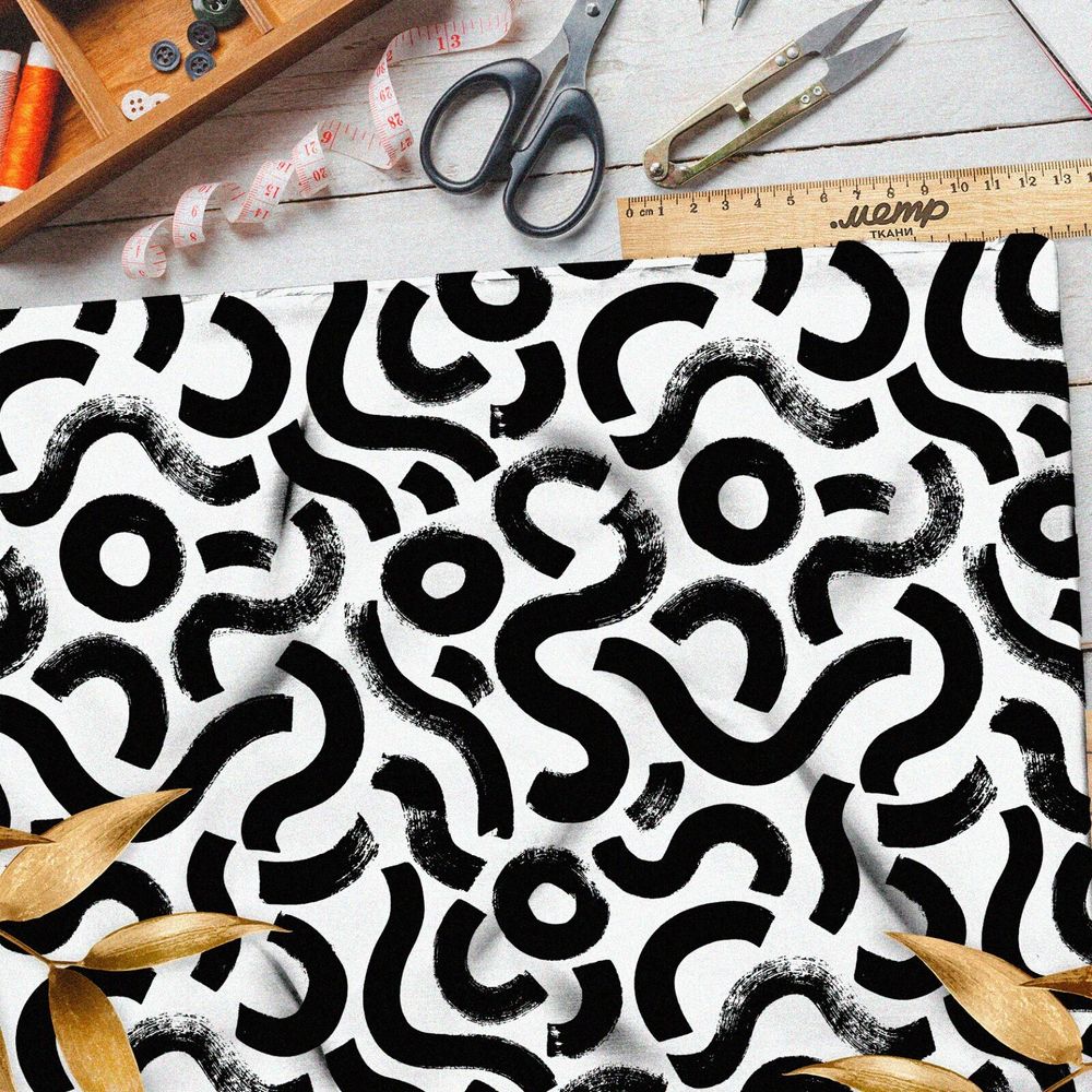 Ткань интерлок цветовой акцент