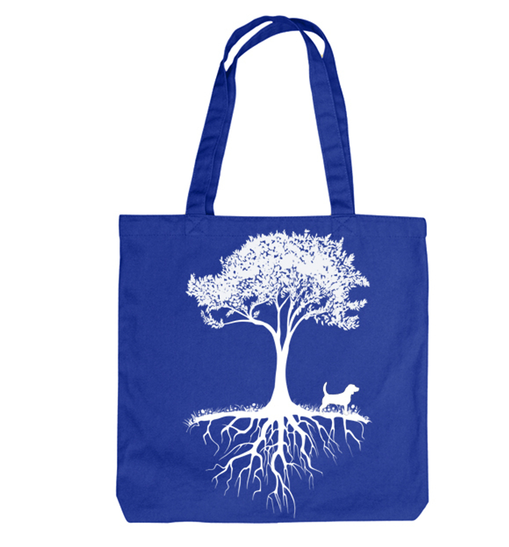 Тканевая сумка "Бигль  у дерева"