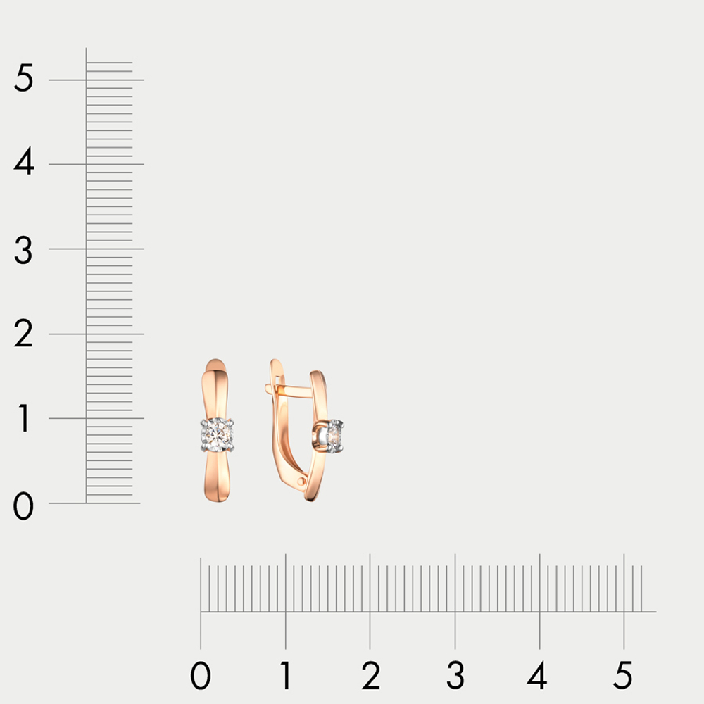 Женские серьги из розового золота 585 пробы со вставкой из фианитов (арт. 1200115)