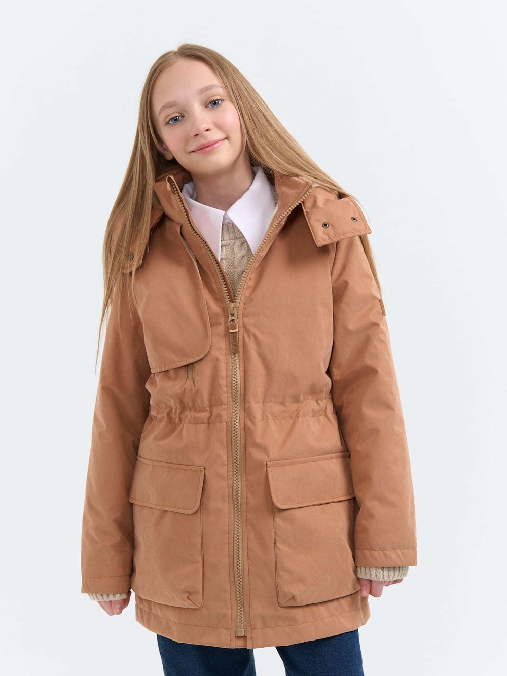 Парка демисезонная на меху "Карамель" 7+