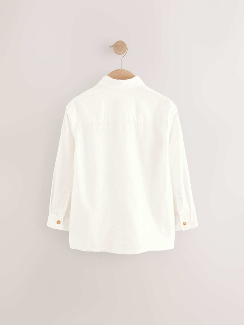 Рубашка льняная для мальчика Next E32-003, Белый
