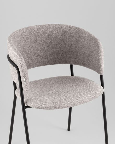 Кресло Нэлли New буклированный велюр серый