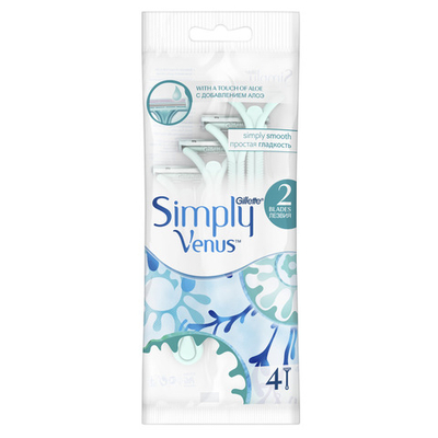 Simply Venus2 бритвы одноразовые 4 шт,д/жен