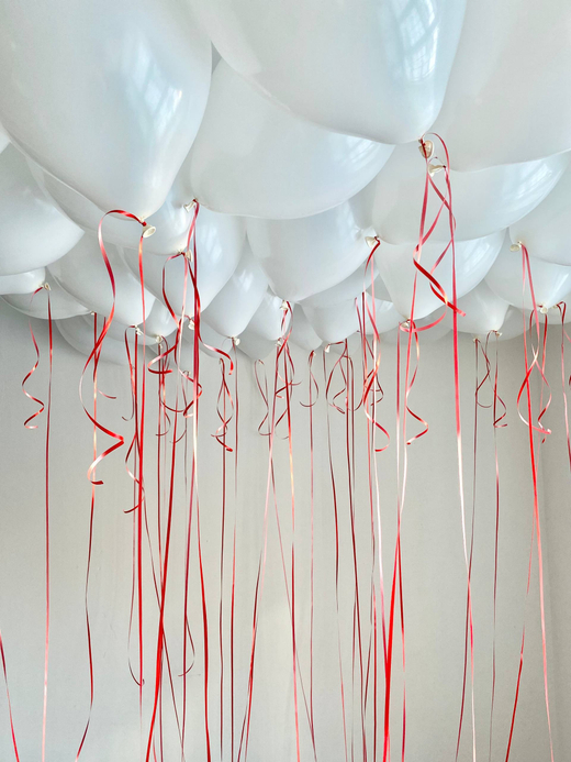 Воздушные гелиевые шары под потолок белые №4732