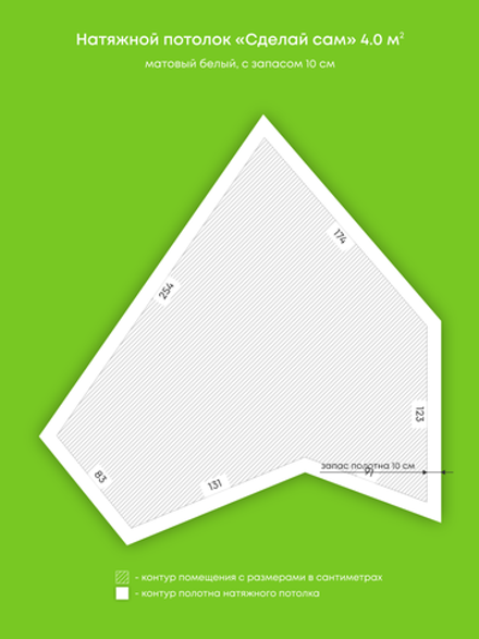 Матовый натяжной потолок 4 м2