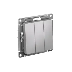 Выключатель 3-кл. СП AtlasDesign 10А IP20 (сх. 1+1+1) 10AX механизм алюм. SE ATN000331