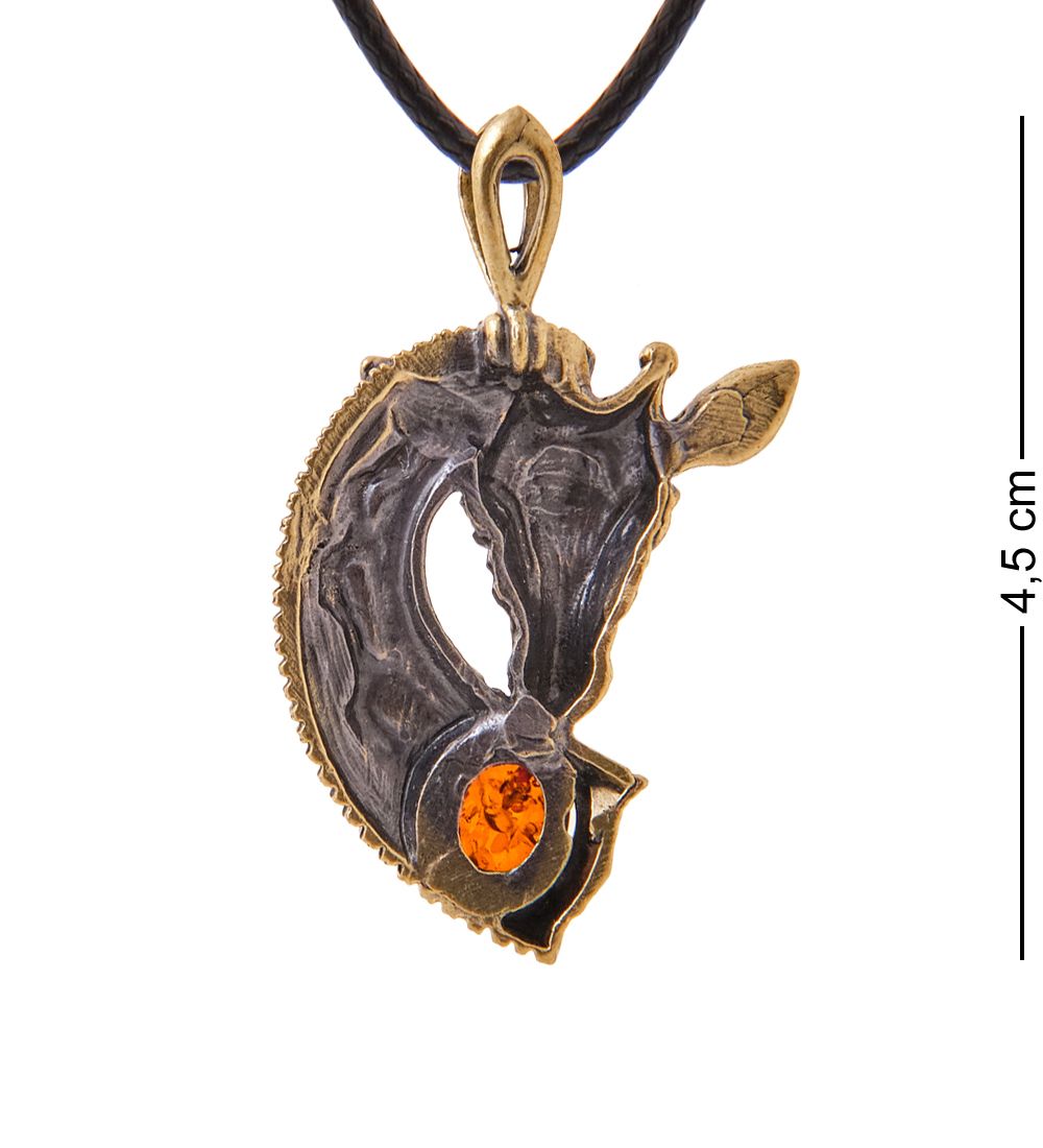 AM-3370 Подвеска «Жираф Африканский» (латунь, янтарь)