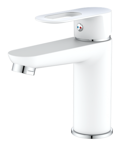 10018-F Смеситель для умывальника (БЕЛЫЙ) HANSEN  (10/1шт)